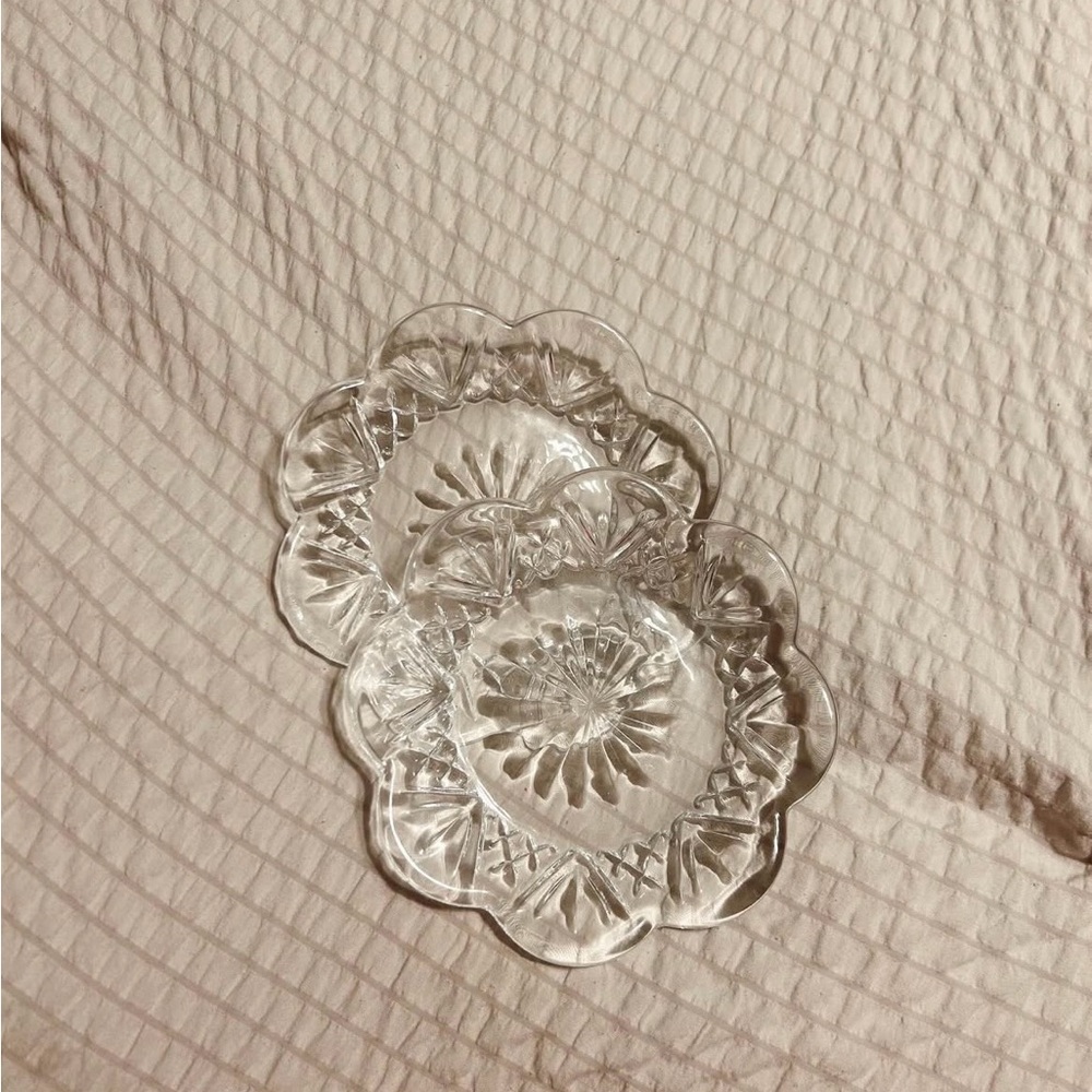 Vintage Crystal Trinket Glass Dishes